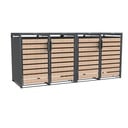 Westmann Mülltonnenbox Lacina 4er holzoptik (4× 240 L)