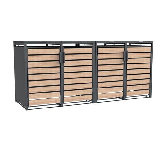"Westmann Mülltonnenbox Lacina 4er holzoptik (4× 240 L) image"