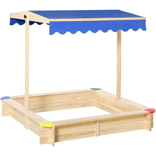 "Sandkiste mit verstellbarem Dach naur, blau image"