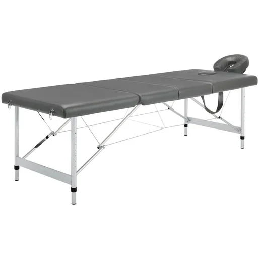 "Massageliege mit 4 Zonen 186x68 cm Aluminiumrahmen anthrazit image"
