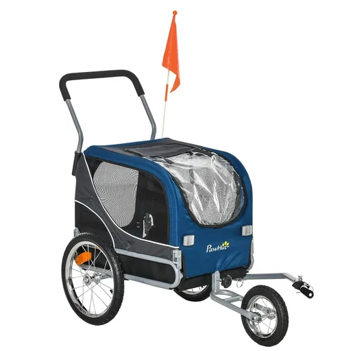 "2-in-1 Hundeanhänger Haustier Fahrradanhänger Hundetransporter Hunde Fahrrad Anhänger Oxfordstoff Atmungsaktiv Metall Ox image"