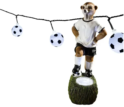 "Solar Erdmännchen Figur "Miro" und LED Lichterkette mit 50 Fußbällen image"