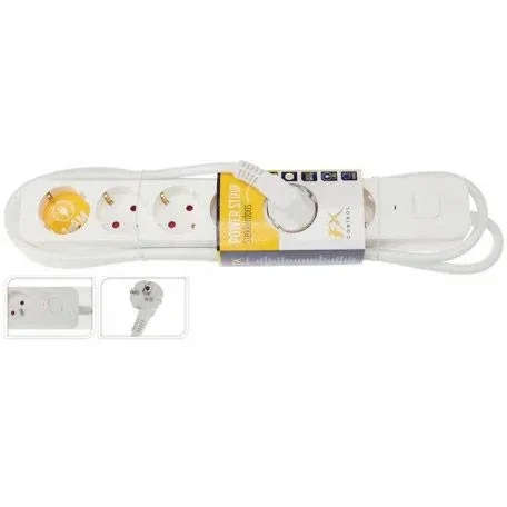 "Wandsteckdose 6-fach 140cm weiß image"