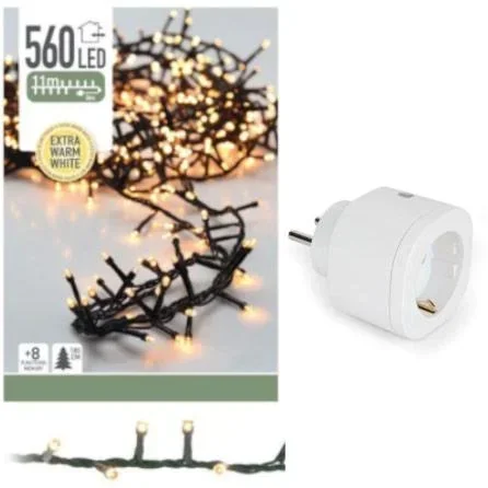 "Weihnachtsbaumbeleuchtung 11 Meter Smart steuerbar per Telefon 560LED für den Innenbereich MIT Perel Smart home image"