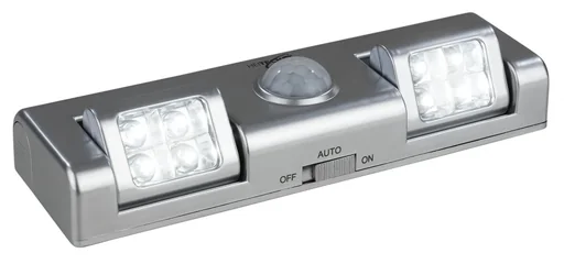 "LED Batterieleuchte mit 2x4 LEDs (schwenkbar) und Bewegungssensor image"
