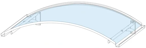 "Bogenvordach Typ BV Secco, 1500 x 900 x 320 mm, Edelstahl image"