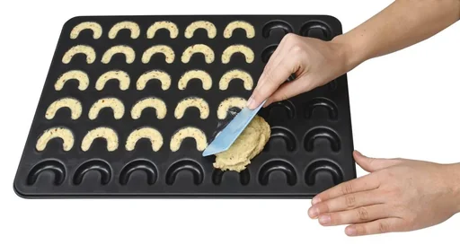 "Vanillekipferl-Backblech 42 x 32 x 2 cm, mit Teigkarte image"