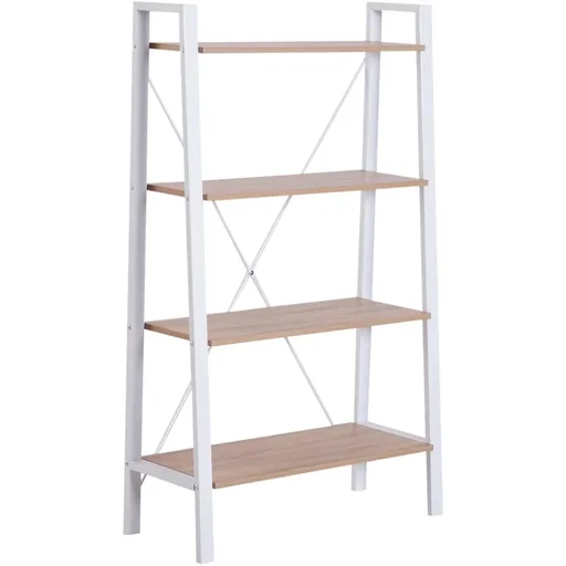 "Standregal Leiterregal Stufenregal Bücherregal Blumenregal Holz Vintage 4 Fächer 80 x 33 x 133,5 cm image"