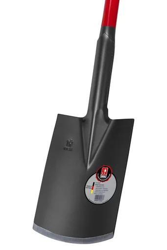 "Spaten Kraftspaten, Blattstärke 5 mm, pulverbeschichtet, Schur angeschliffen, Holzknauf, Stahlrohrstiel 92 cm image"