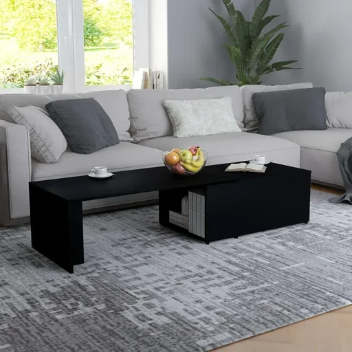"Couchtisch 150x50x35 cm schwarz Spanplatte image"