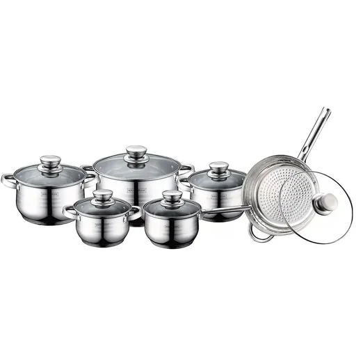 "Topf-, Brat- und Pfannenset, 6 Pfannen - Silber image"