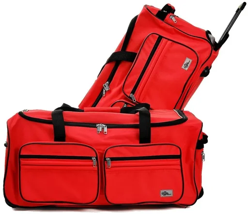 "Reisetasche mit Trolleyfunktion - 85L - Rot - Tasche mit Rädern image"