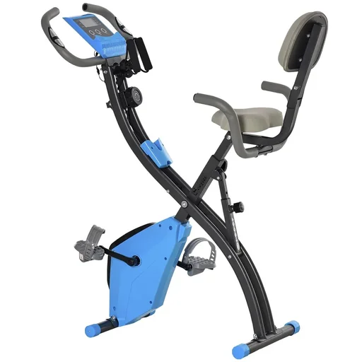 "Heimtrainer 2-in-1 Fahrradtrainer LCD-Display klappbarer Hometrainer Trimmrad mit 8 stufig einstellbarem Magnetwiderstan image"