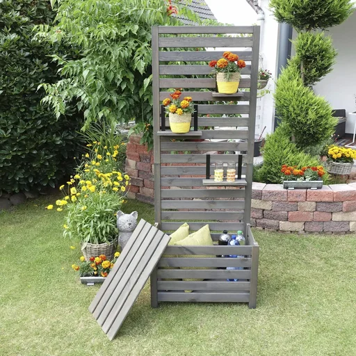 "Spaliersichtschutz mit Staukasten, grau image"