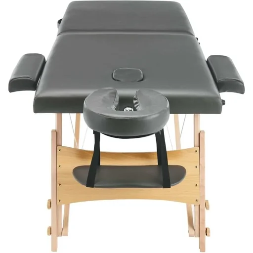 "Massageliege 2 Zonen 186x68 cm Holzrahmen anthrazit image"