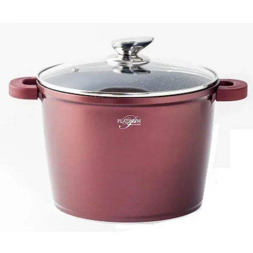 "Platin-Eintopfpfanne - Antihaftbeschichtung - 24 cm - Burgunderrot image"