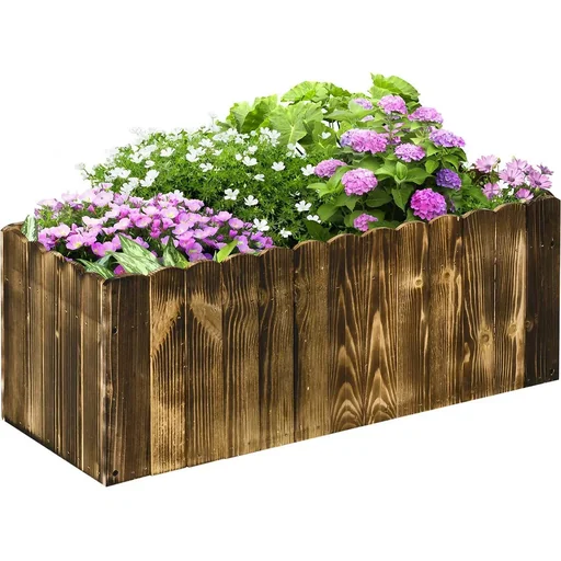 "Hochbeet Pflanzkasten Kräuterbeet Pflanzbeet Gemüse Blumenbeet Blumenkasten Tannenholz 80 x 33 x 30 cm image"