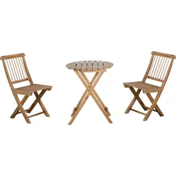 Bistro-Set 3-tlg. Klappbares Holzgarten-Set Balkon-Bistrotisch mit 2 Stühlen Gar
