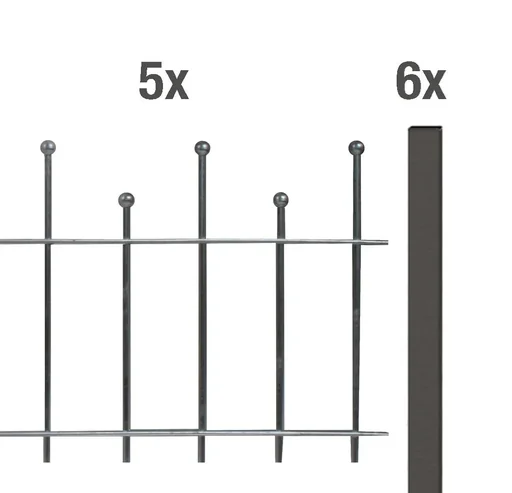 "Zaunkomplettset Madrid zum Einbetonieren, anthrazit-metallic, Höhe 49,5 cm, Länge 10 m image"