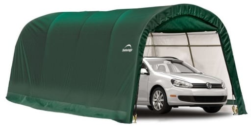 "ShelterLogic Foliengarage Round Top 18,3 m², grün, 300×610 cm – Garage-in-a-Box, DuPont-Stahlrahmen, wetterfest image"