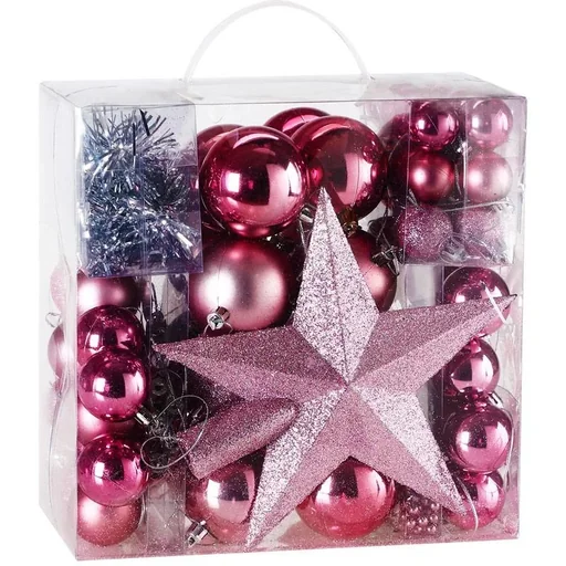 "Weihnachtskugeln - Christbaumschmuck - Rosa 77 Stk. image"
