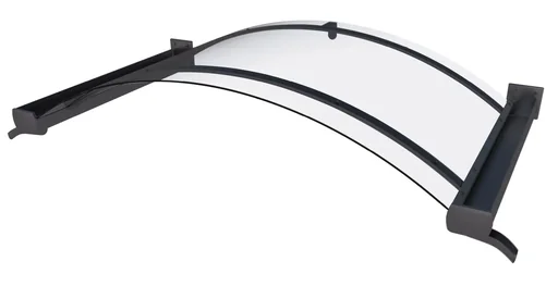 "Bogenvordach Typ BV/B 200, 200 x 90 x 30 cm, Anthrazit, 4 mm klar image"