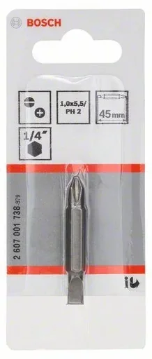 "Doppelklingenbit, S 1,0 x 5,5; PH2; 45 mm image"