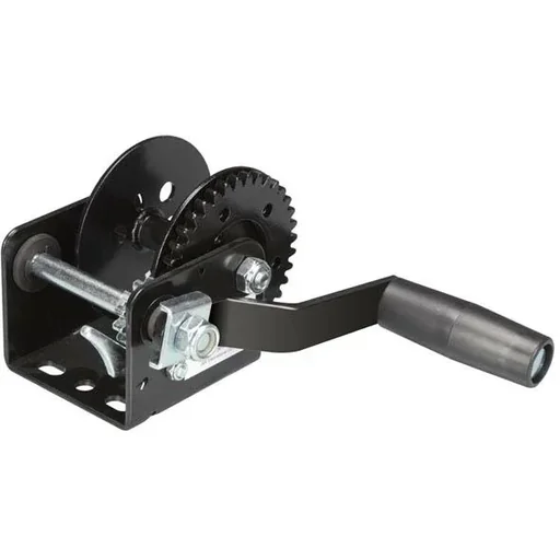 "Handwinde 250 kg Edelstahl mit Ratsche und Seil, Übersetzungsverhältnis 3.1:1, schwarze Anhängerwinde mit ergonomischem Griff, ideal für Boot, Anhänger und Hebearbeiten image"