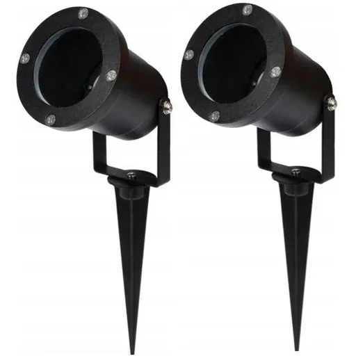 "Gartenstrahler GU10 - 2 Stück - IP54 - Schwarz - 35W - Schwenkbarer Kopf image"