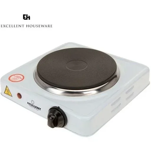 "Kookplaat Basic Ø 16 cm elektrisch wit enkel pits 1000W 5-standen 22 x 22 x 7 cm image"