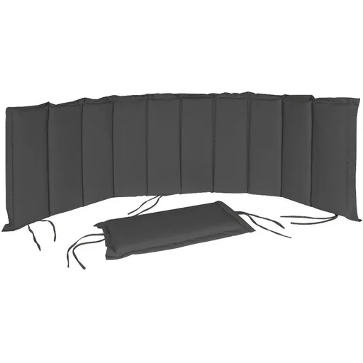 "Gartenkissen für Liegestuhl - mit abnehmbarem Kissen - Anthrazit - 183x56x7cm image"