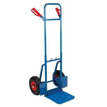 "Stahl-Klapp-Sackkarre mit Sicherheitsgriffen, Transportkarre für schwere Lasten bis 150 kg, ergonomischer Griff, Luftreifen, kompakter Klappwagen für Zuhause und Arbeitsplatz, blau image"