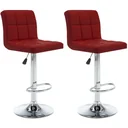 Barhocker 2 Stück Kunstleder weinrot