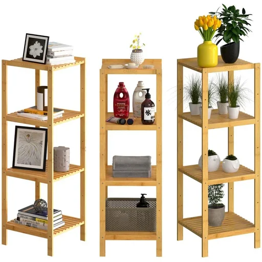 "Badezimmer-/Wohnzimmerschrank Bambus 110x33x33cm image"