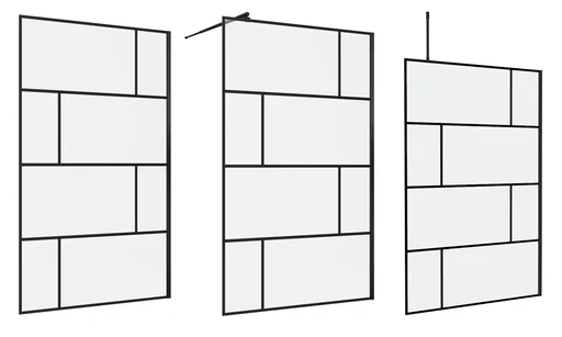 "Duschwand in mordernem Design 120 x 195 cm - Glasdusche mit matt schwarzen Wandprofil -  inklusive Wandhalterung image"