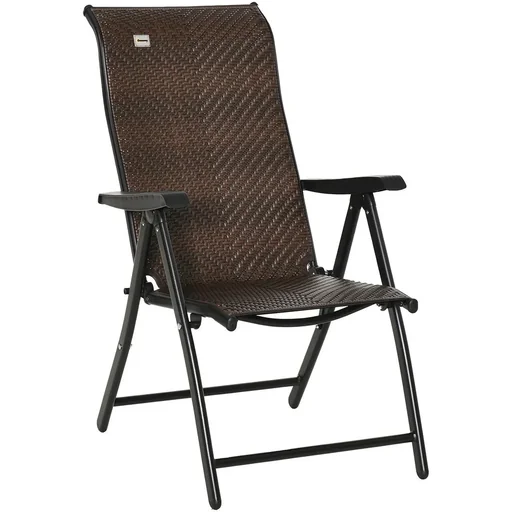 "Rattan Gartenstuhl klappbar braun image"