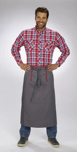 "Schürze für Herren, Farbe grau/rot, Einheitsgröße image"