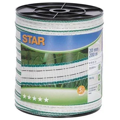 "Sternband,200M,20Mm, Weiß/Grün, 2Xcu 0,30+4X Edelstahl 0,30 image"