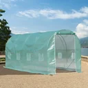 Foliengewächshaus mit 8 Seitenfenstern grün/weiß