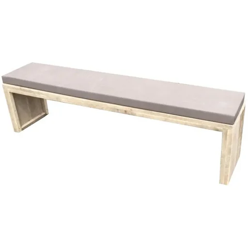 "Gartenbankgerüst Holz 150 cm inkl. Wasser- und schmutzabweisendem Kissen Taupe image"