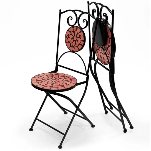 "Mosaikstuhl ROMA mit Metallgestell - zweiteilig zusammenklappbar image"