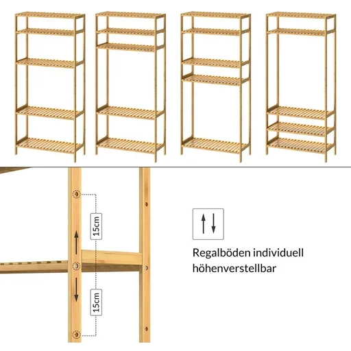 "Badregal 5 Böden höhenverstellbar 130x60x26cm image"