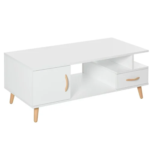 "Beistelltisch Couchtisch moderner Kaffeetisch stabiler Teetisch Wohnzimmertisch mit praktischer Ablage Schublade, Spanpl image"
