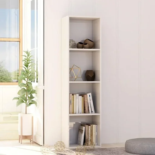 "Bücherregal 40x30x151,5 cm Spanplatte hochglänzend weiß image"