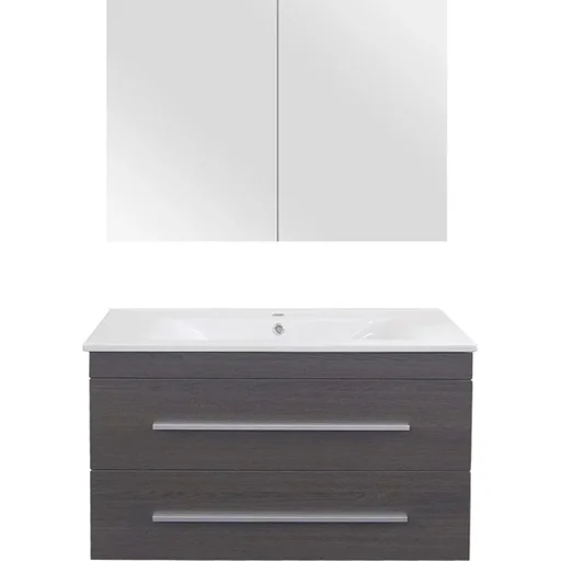 "Badezimmermöbel Style 90cm - schwartz Eiche image"