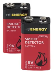 Longlife Batterie E-Block Alkaline für Rauchwarnmelder - 2er Pack
