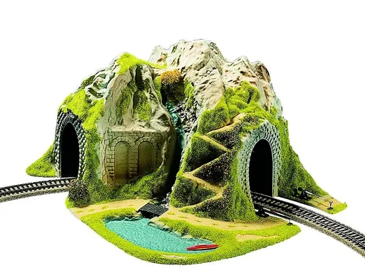 "Ecktunnel, 1-gleisig, gebogen, 41 x 37 cm, 22 cm hoch, Durchfahrtshöhe 9,3 cm, Geeignet für R1 oder R2 image"