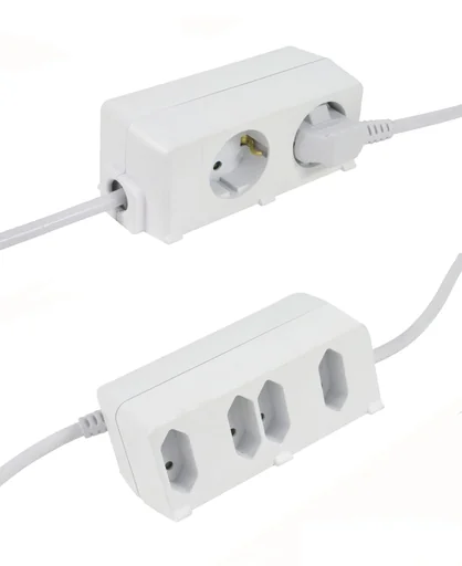 "Kompakte Steckdosenleiste BiniPlus 6i mit 2 Schutzkontakt- und 4 Eurosteckdosen image"