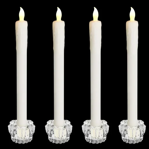 "LED Stabkerze 4er Set Ø2,1cm inkl. Kerzenhalter image"