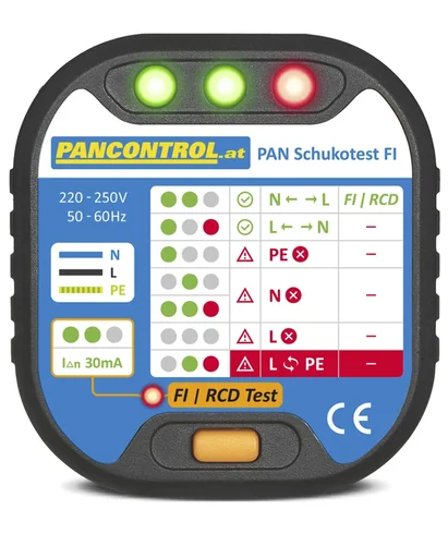 "Steckdosen-Prüfer + 30mA FI-Test image"